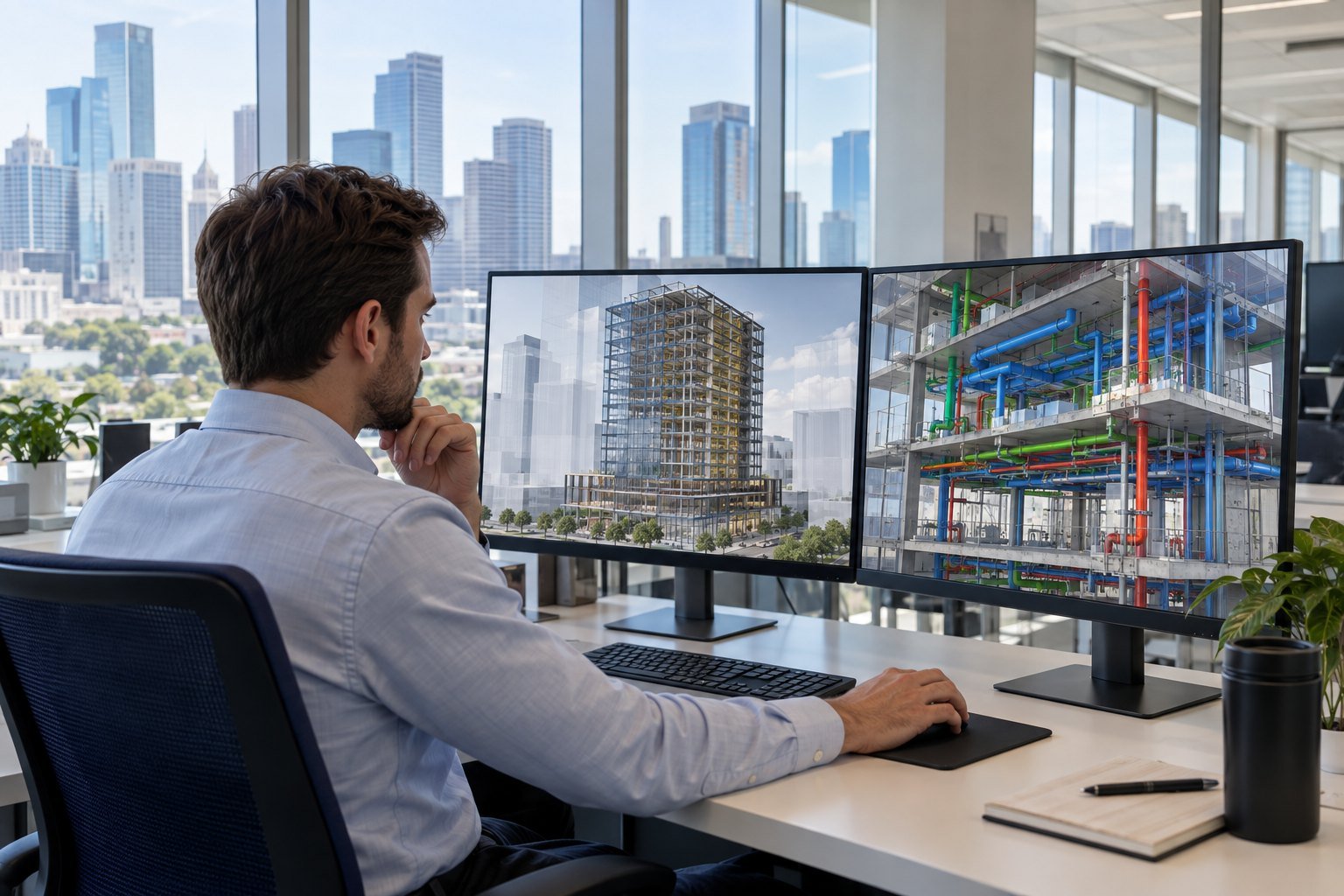 AI conceptual photograph of 4D Construction Simulation