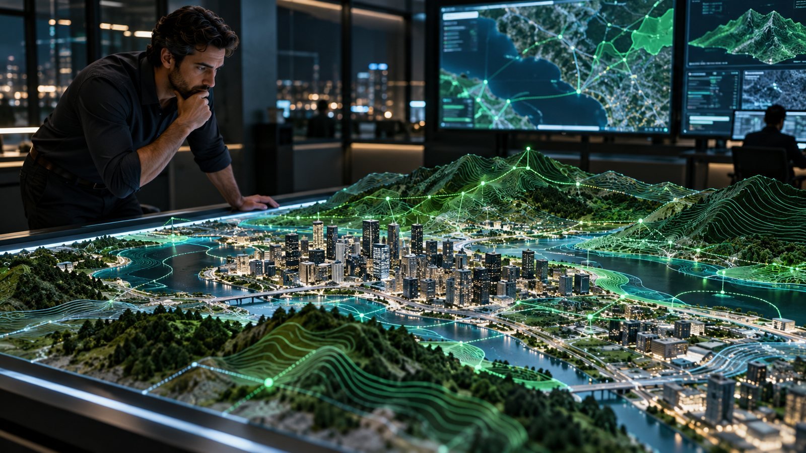 AI conceptual photograph of Municipal & Enterprise GIS