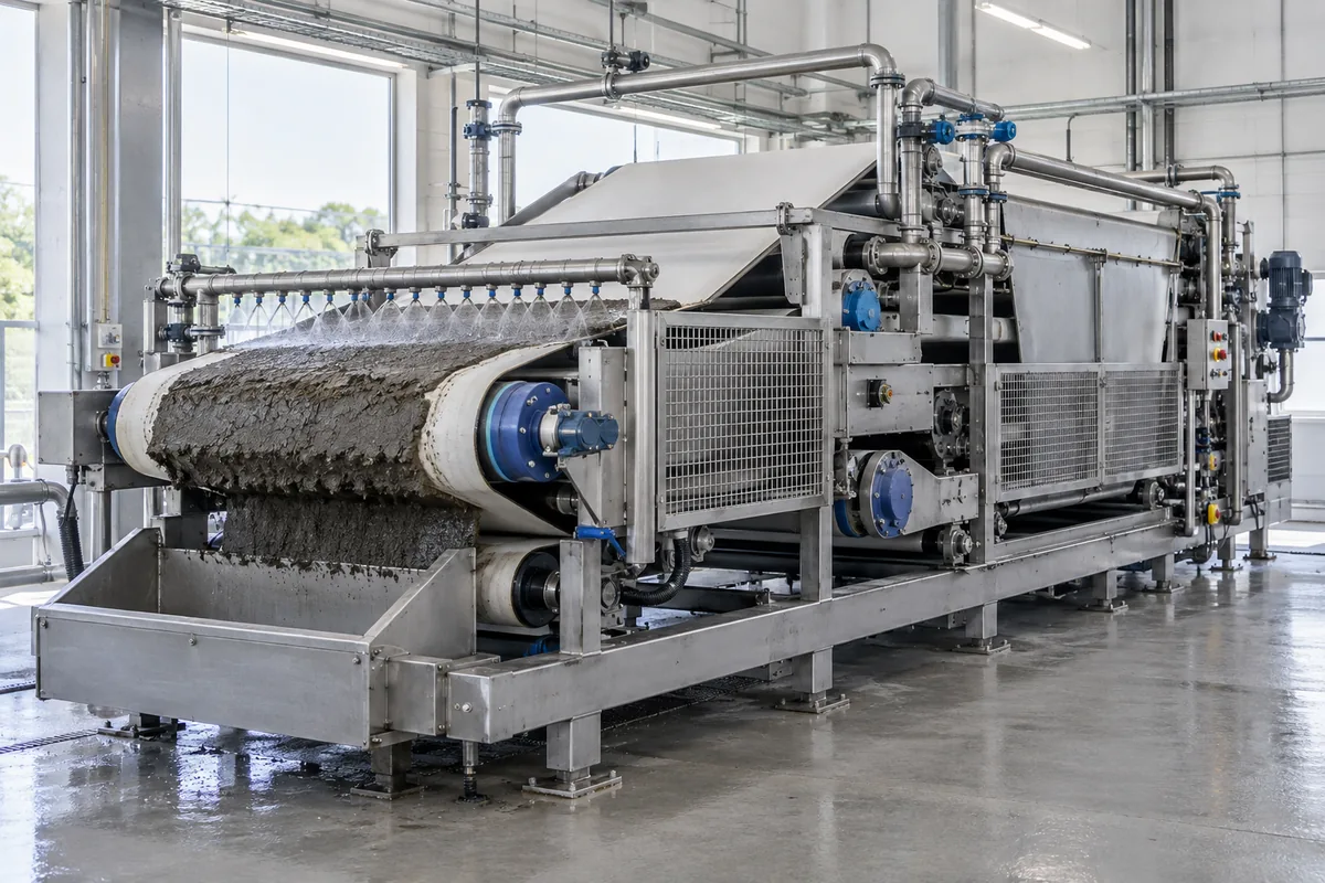 AI conceptual equipment photograph of Hydroviscosity BeltDewater