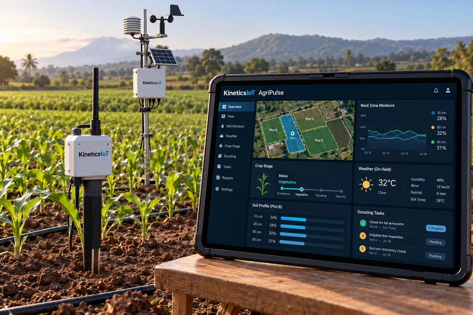 AI product concept for KineticsIoT AgriPulse