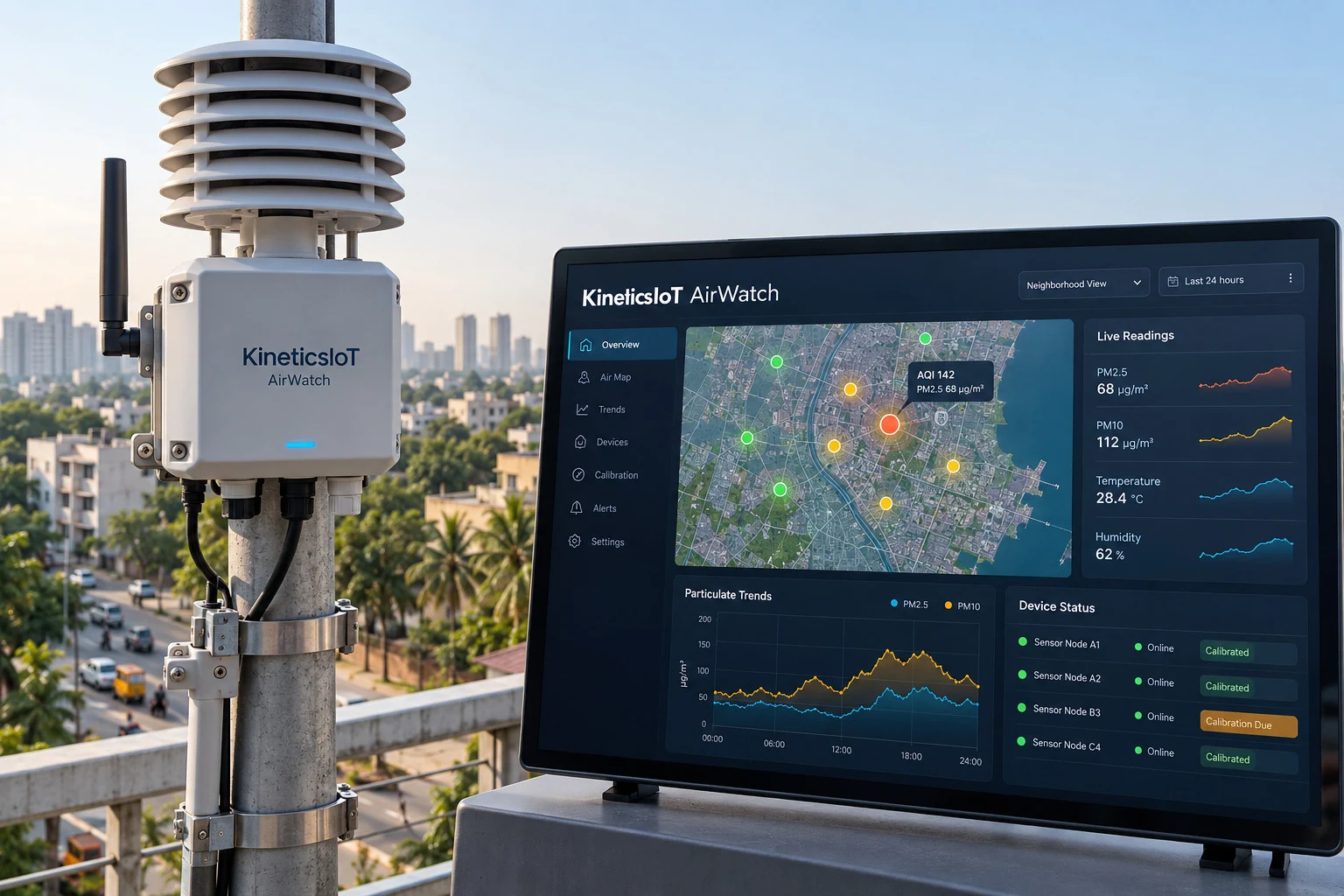 AI product concept for KineticsIoT AirWatch