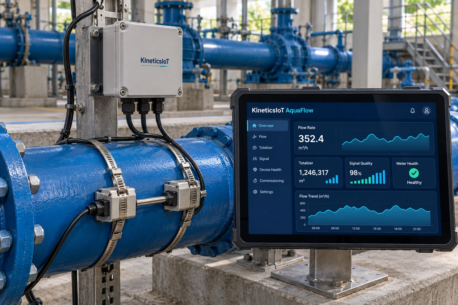 AI product concept for KineticsIoT AquaFlow