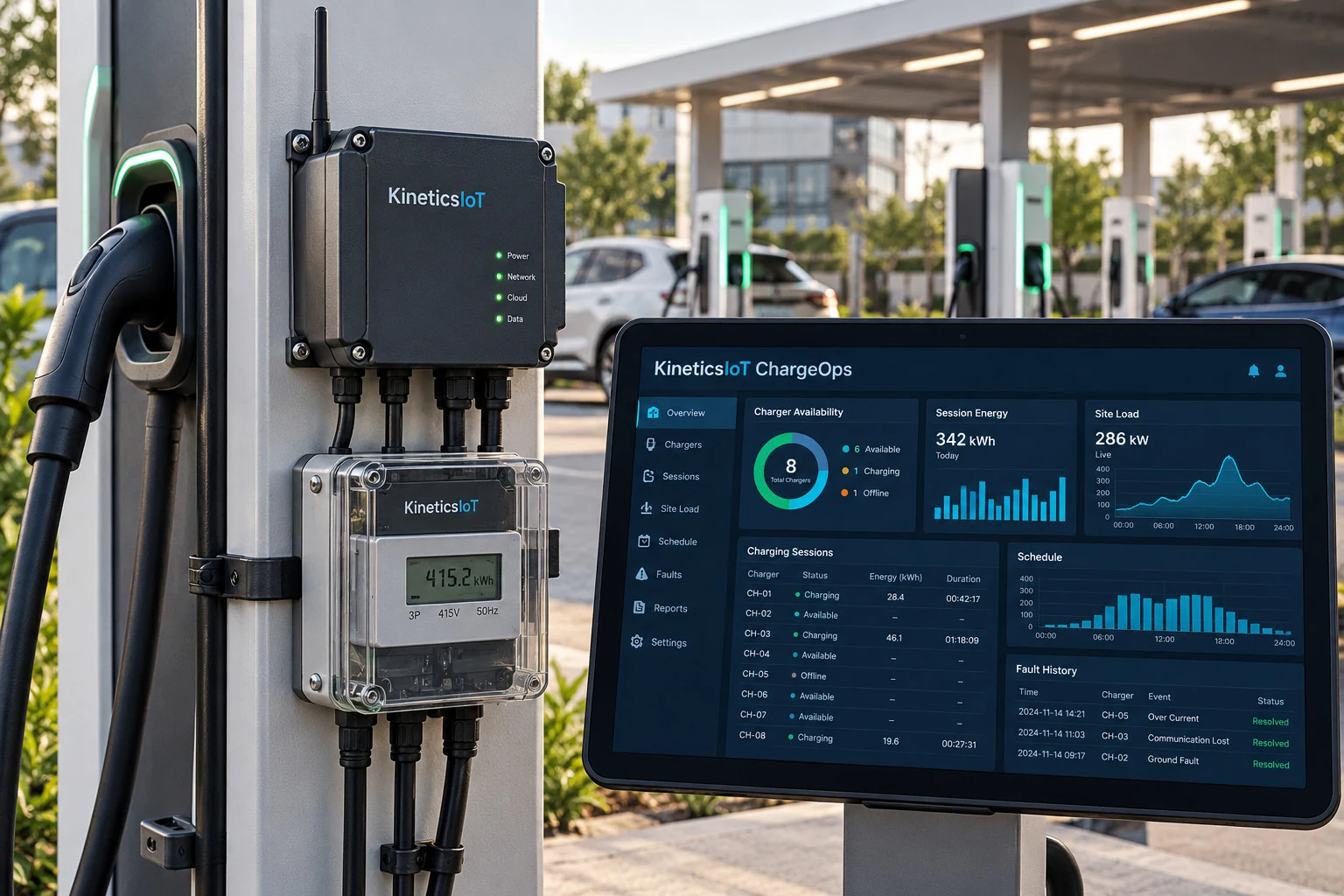 AI product concept for KineticsIoT ChargeOps