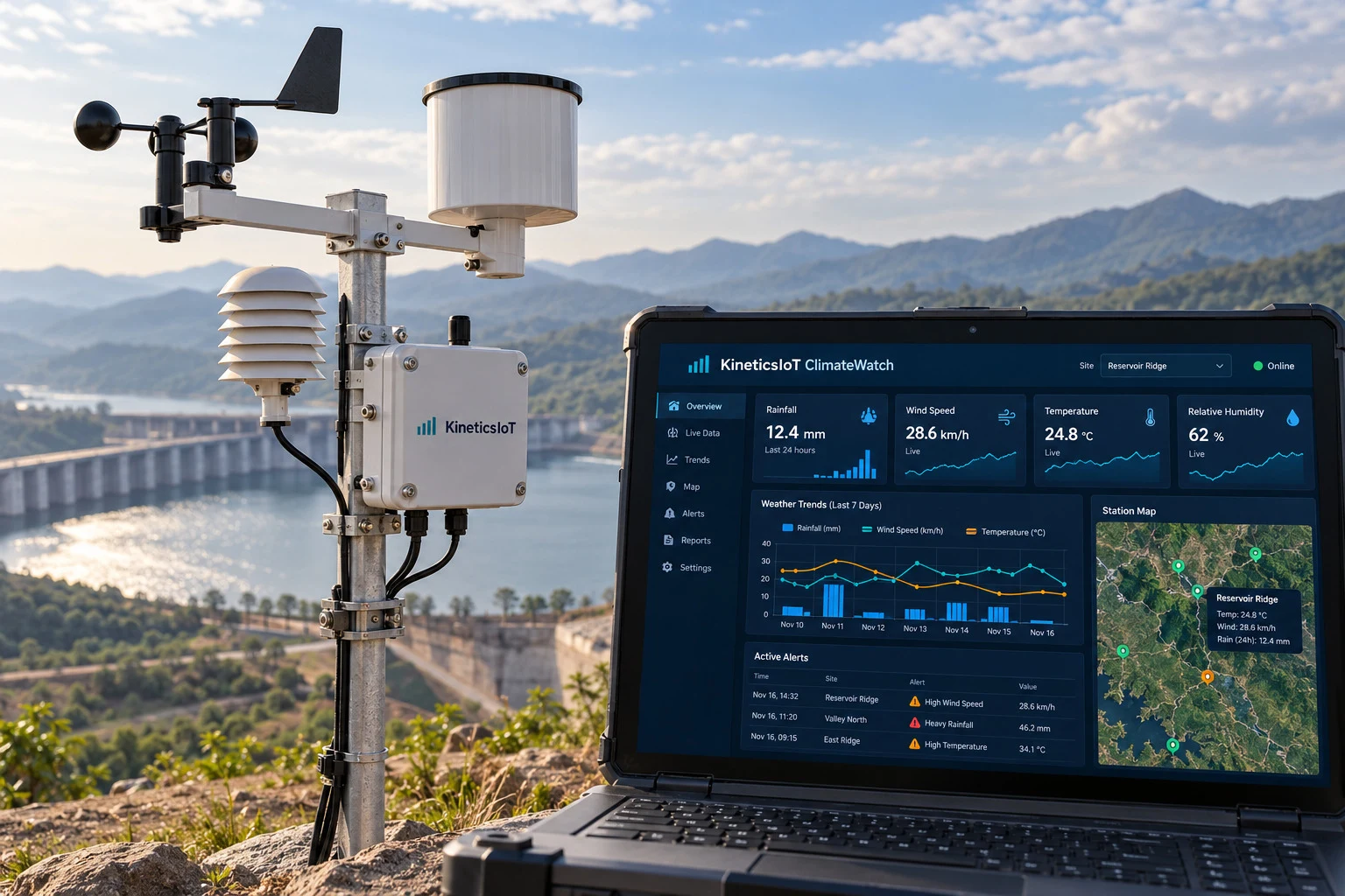 AI product concept for KineticsIoT ClimateWatch