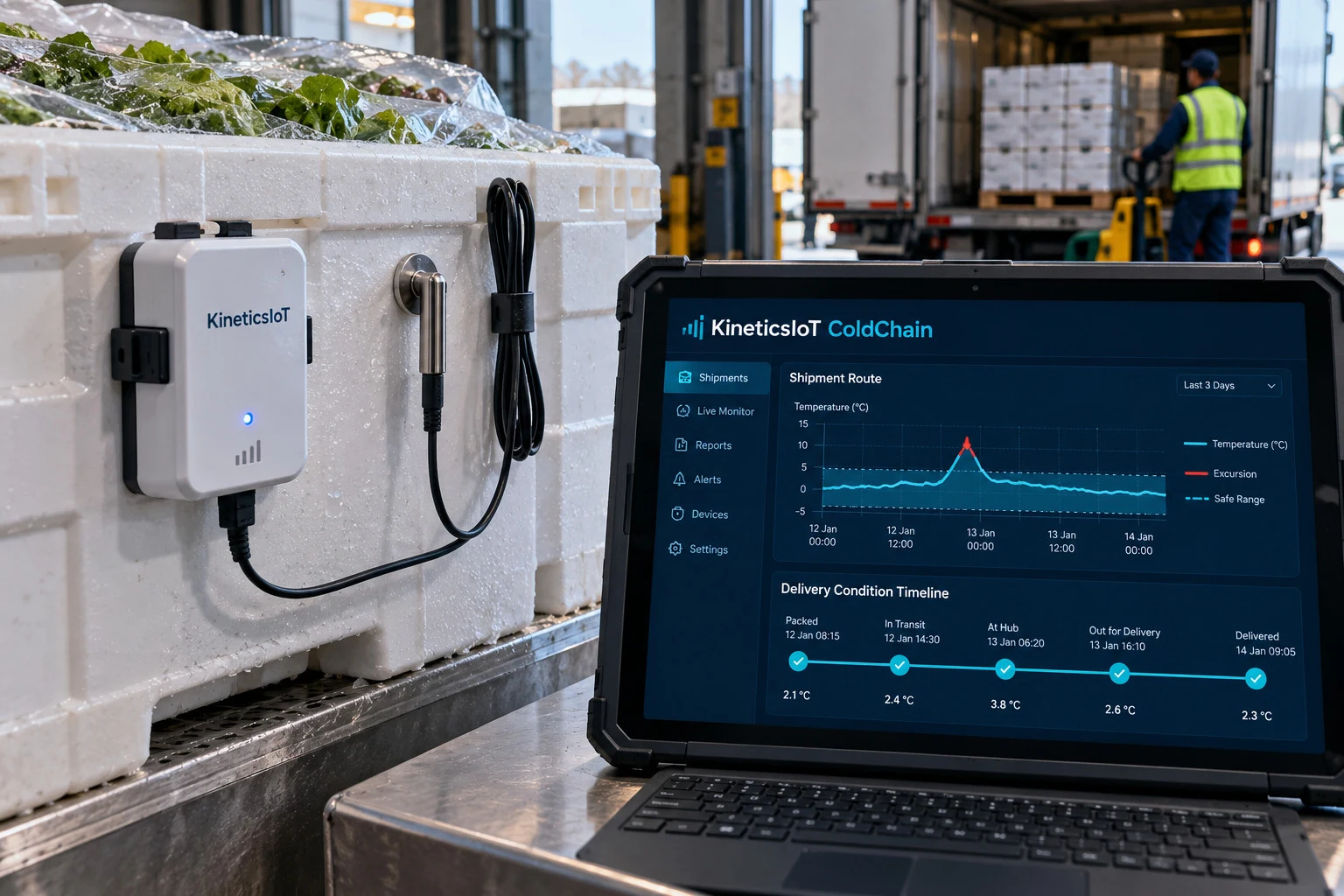 AI product concept for KineticsIoT ColdChain