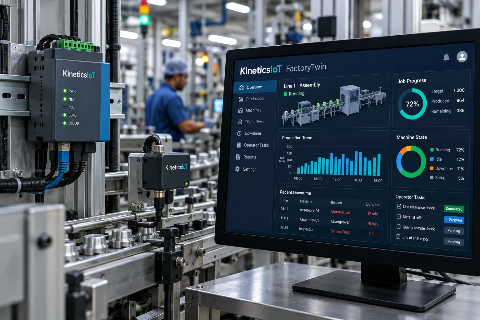 AI product concept for KineticsIoT FactoryTwin