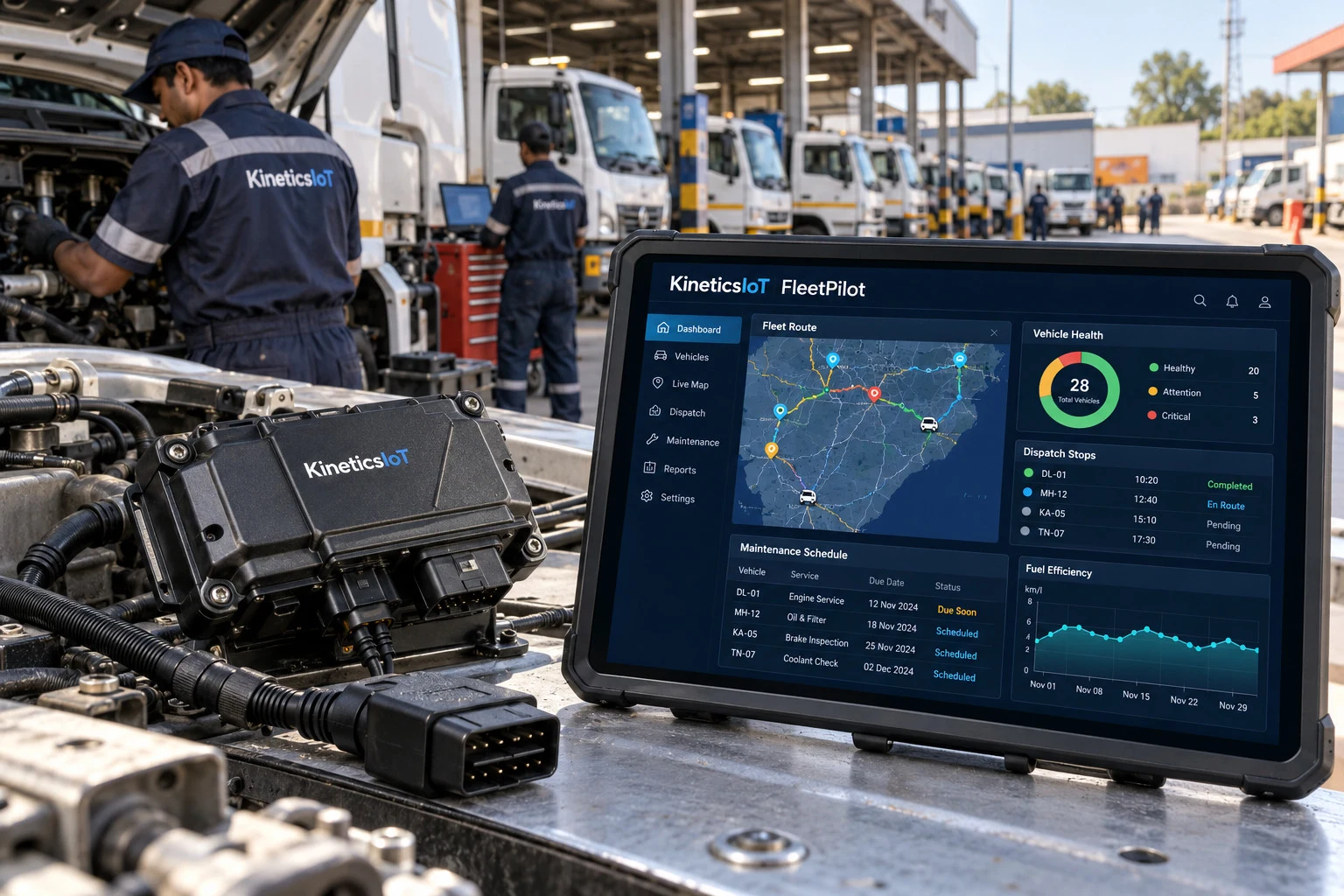 AI product concept for KineticsIoT FleetPilot