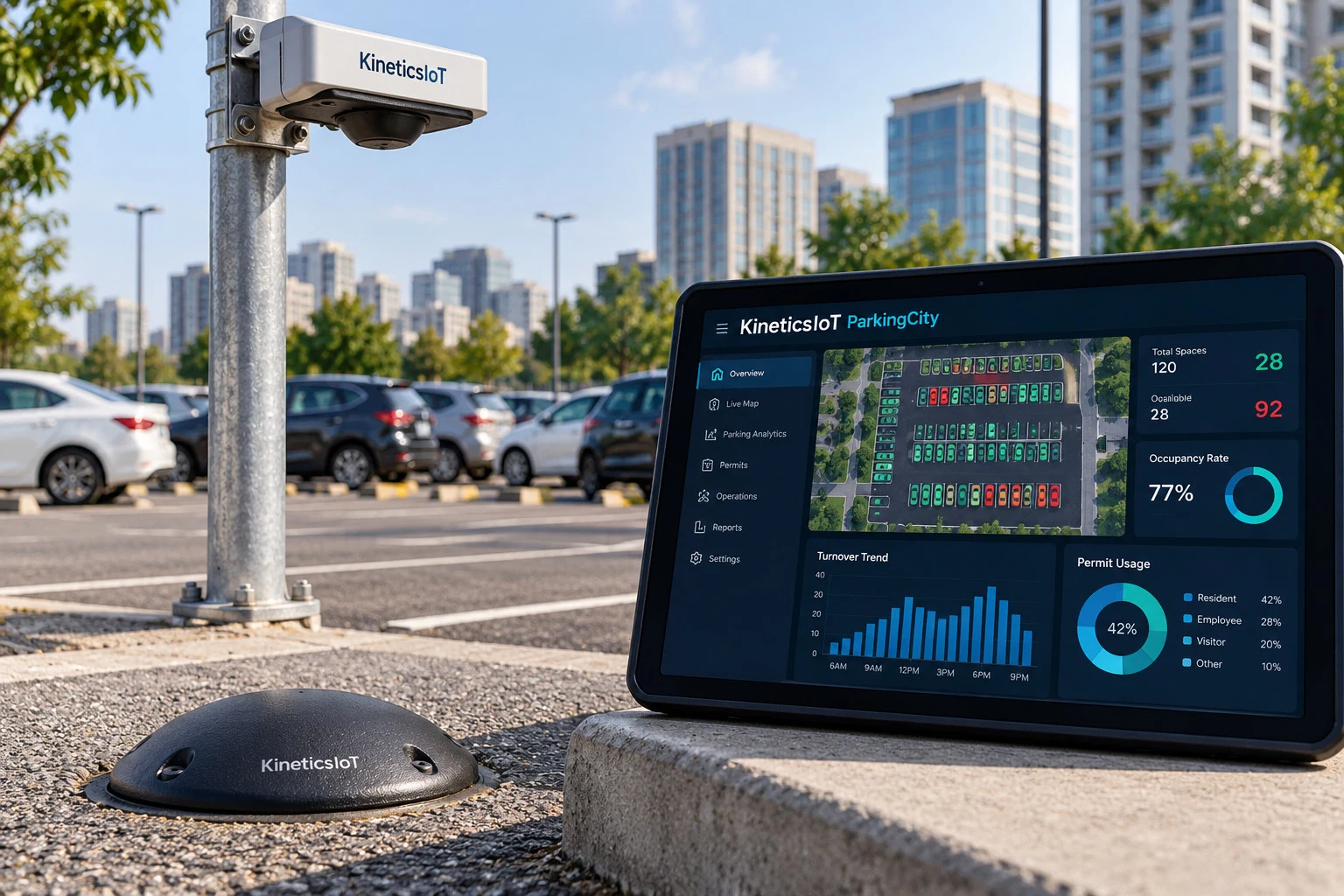 AI product concept for KineticsIoT ParkingCity