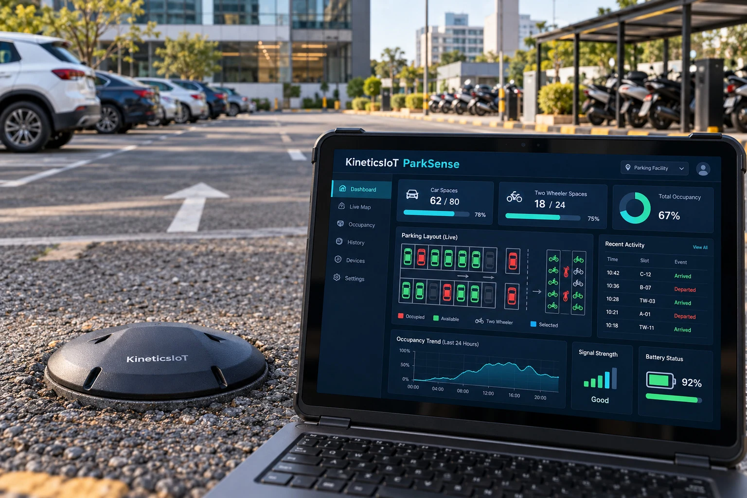 AI product concept for KineticsIoT ParkSense