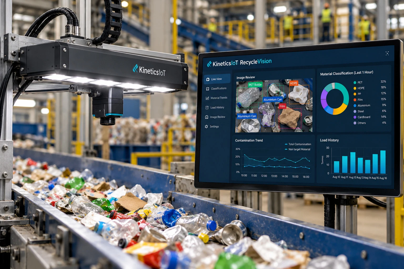 AI product concept for KineticsIoT RecycleVision