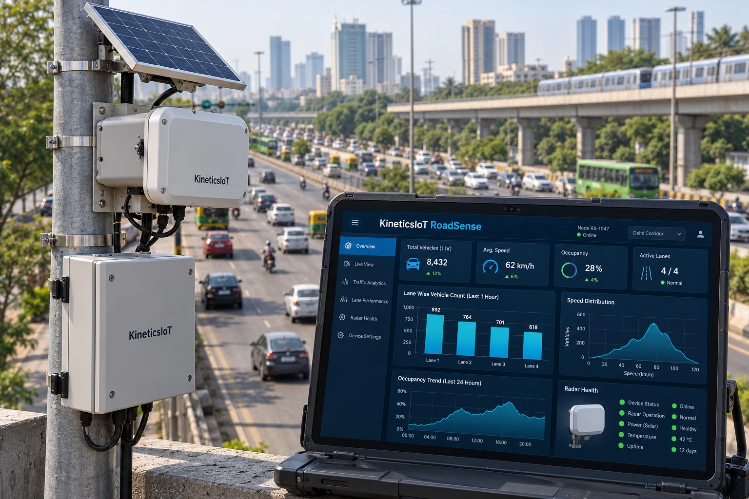 AI product concept for KineticsIoT RoadSense