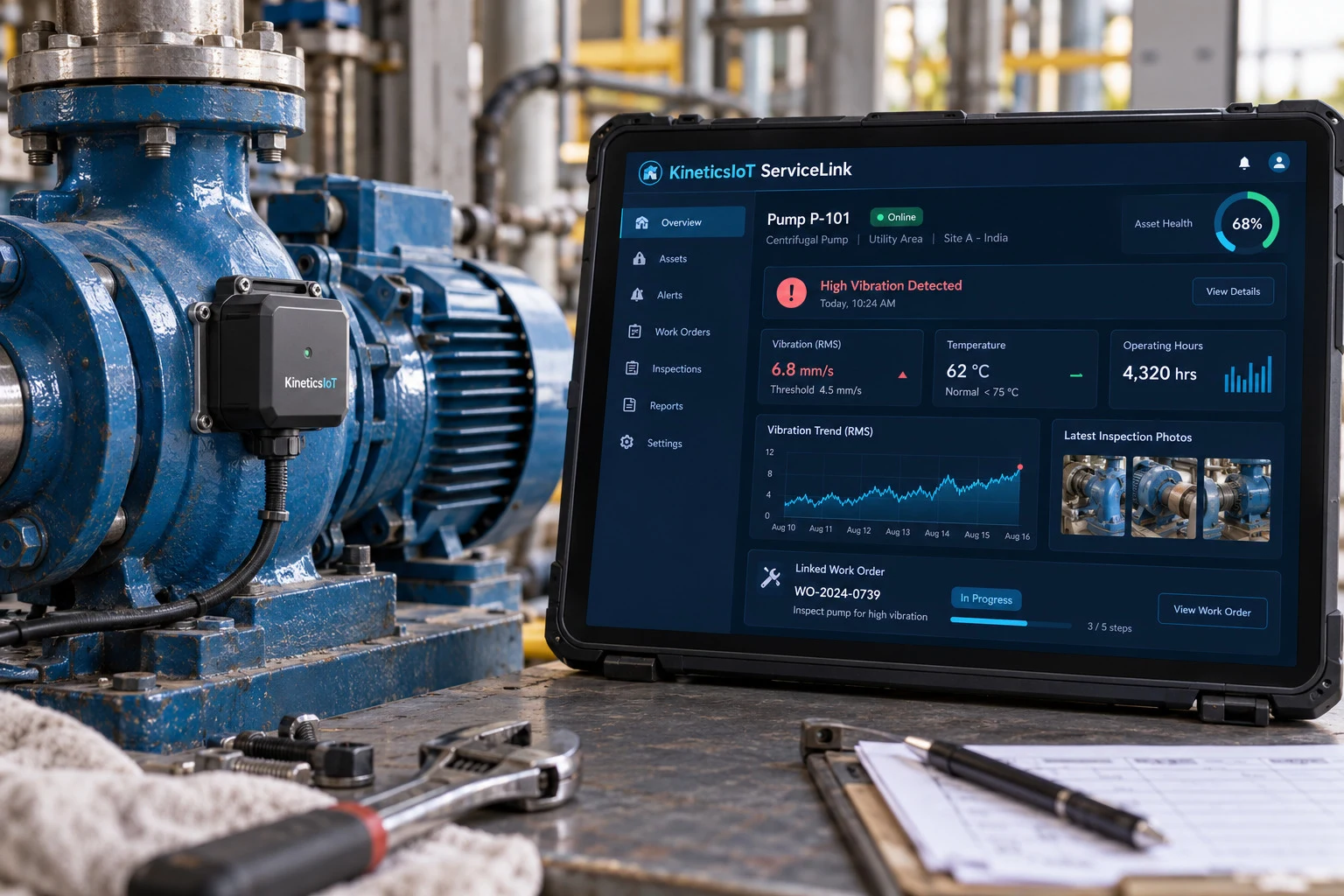 AI product concept for KineticsIoT ServiceLink