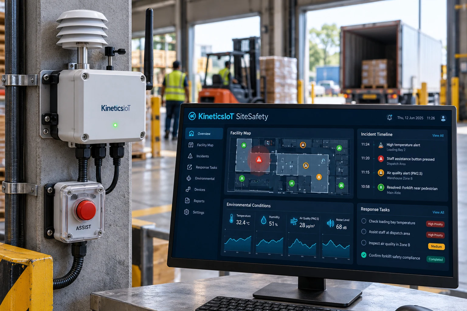 AI product concept for KineticsIoT SiteSafety