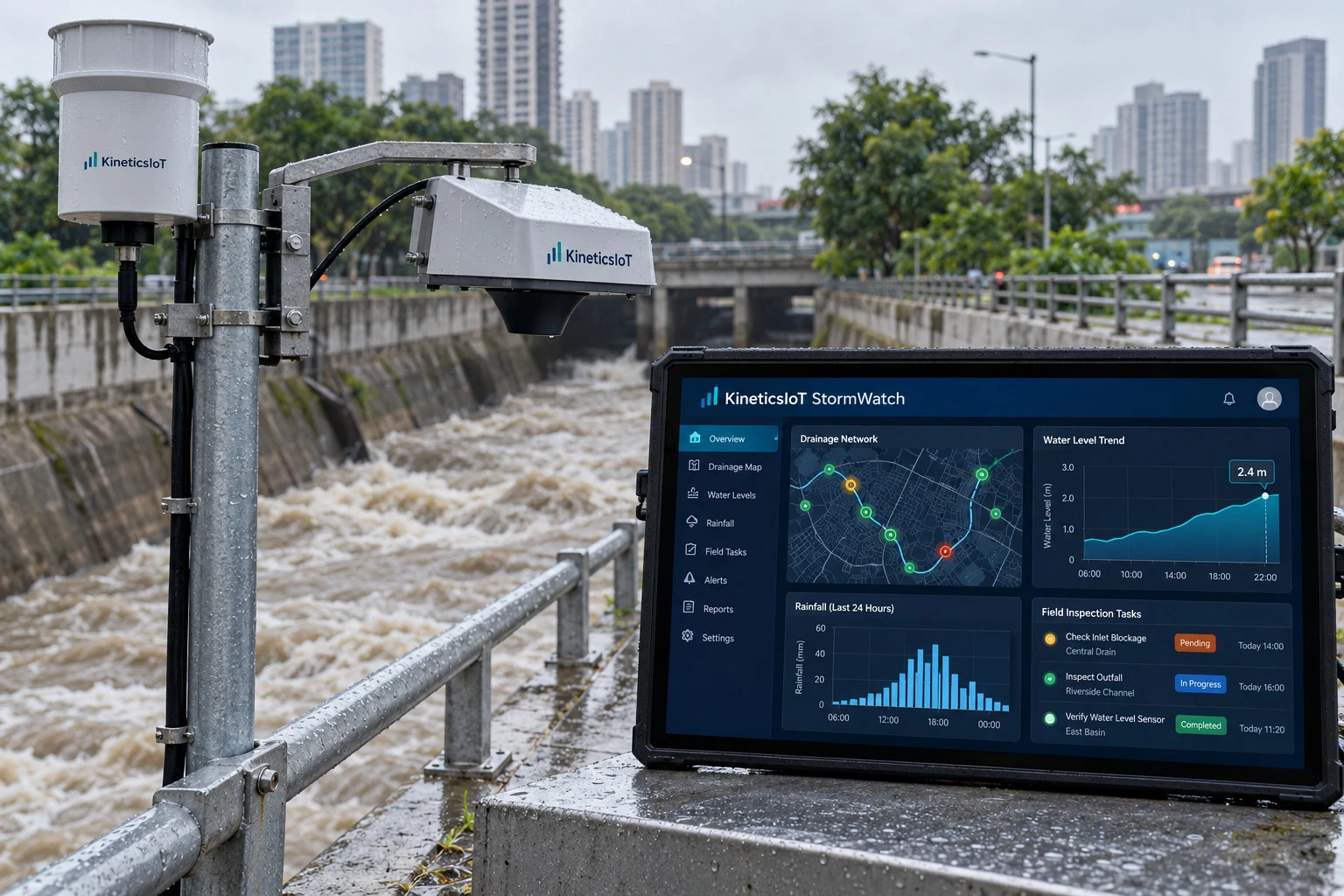 AI product concept for KineticsIoT StormWatch