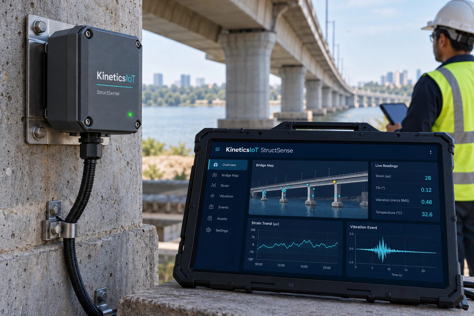 AI product concept for KineticsIoT StructSense