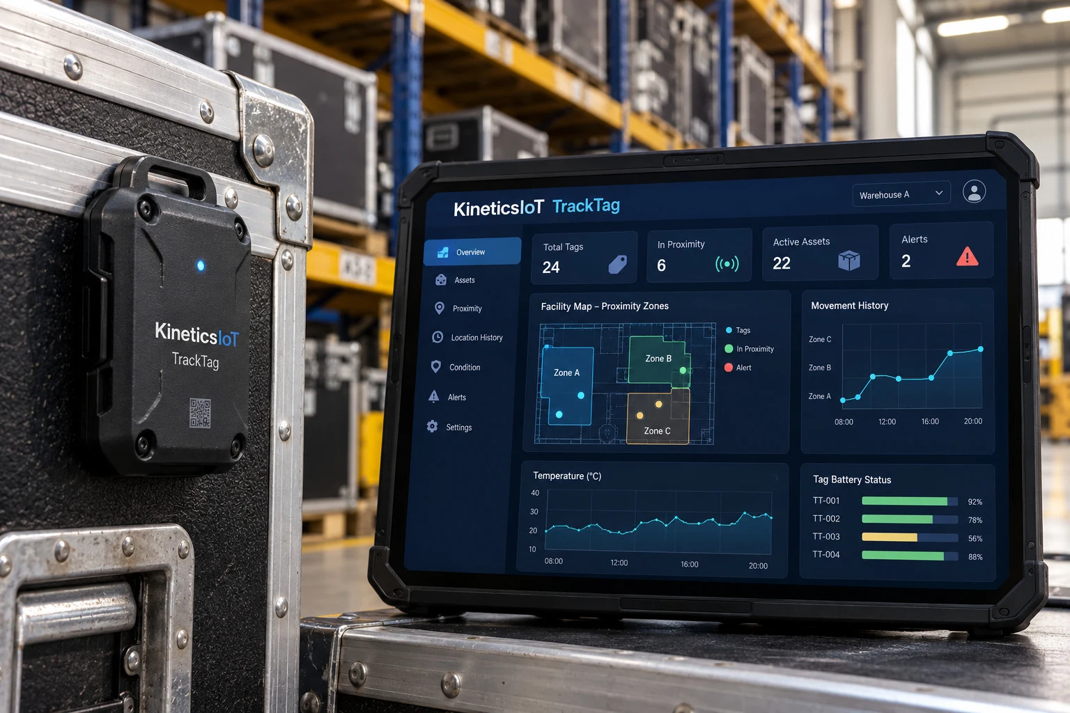 AI product concept for KineticsIoT TrackTag