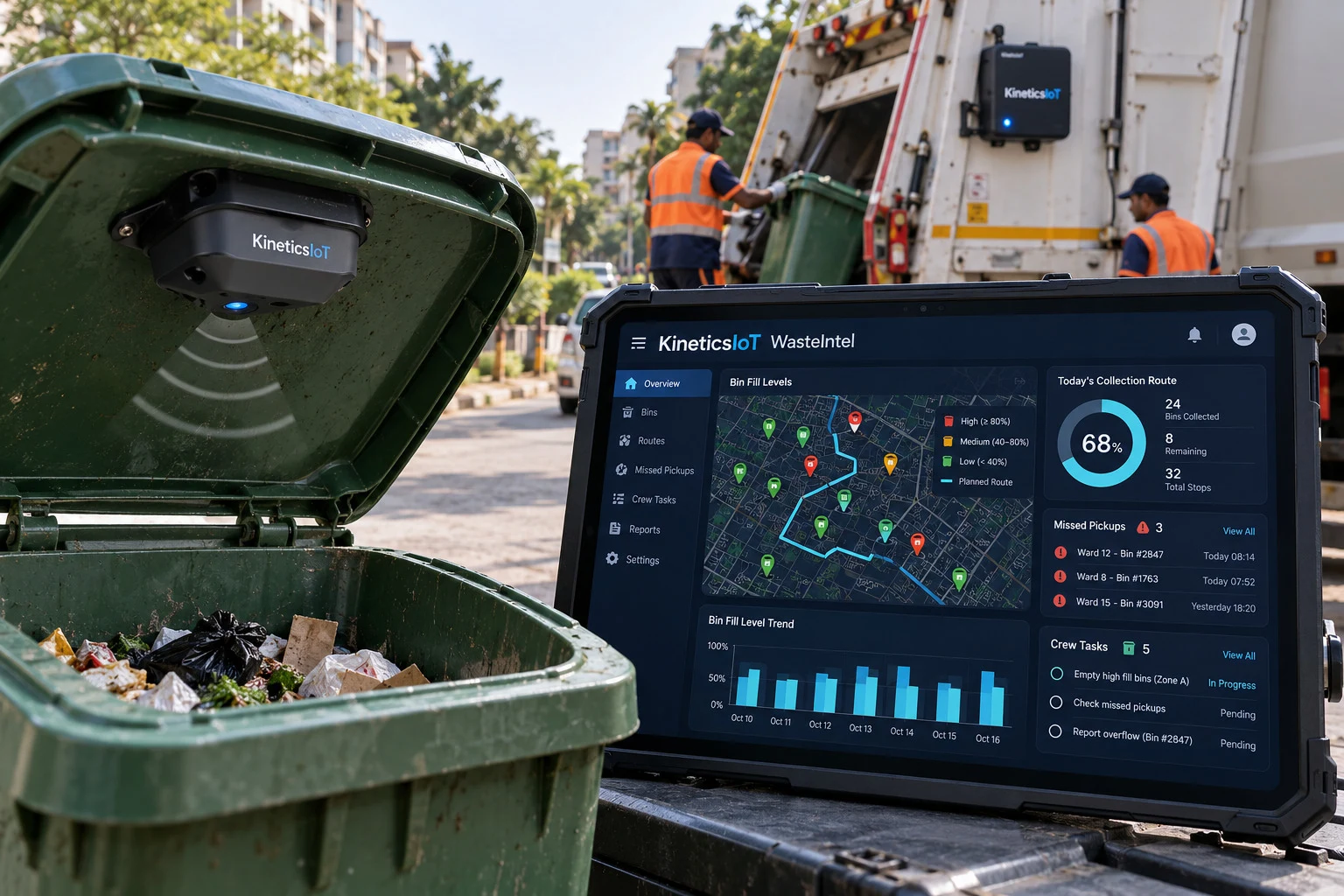 AI product concept for KineticsIoT WasteIntel