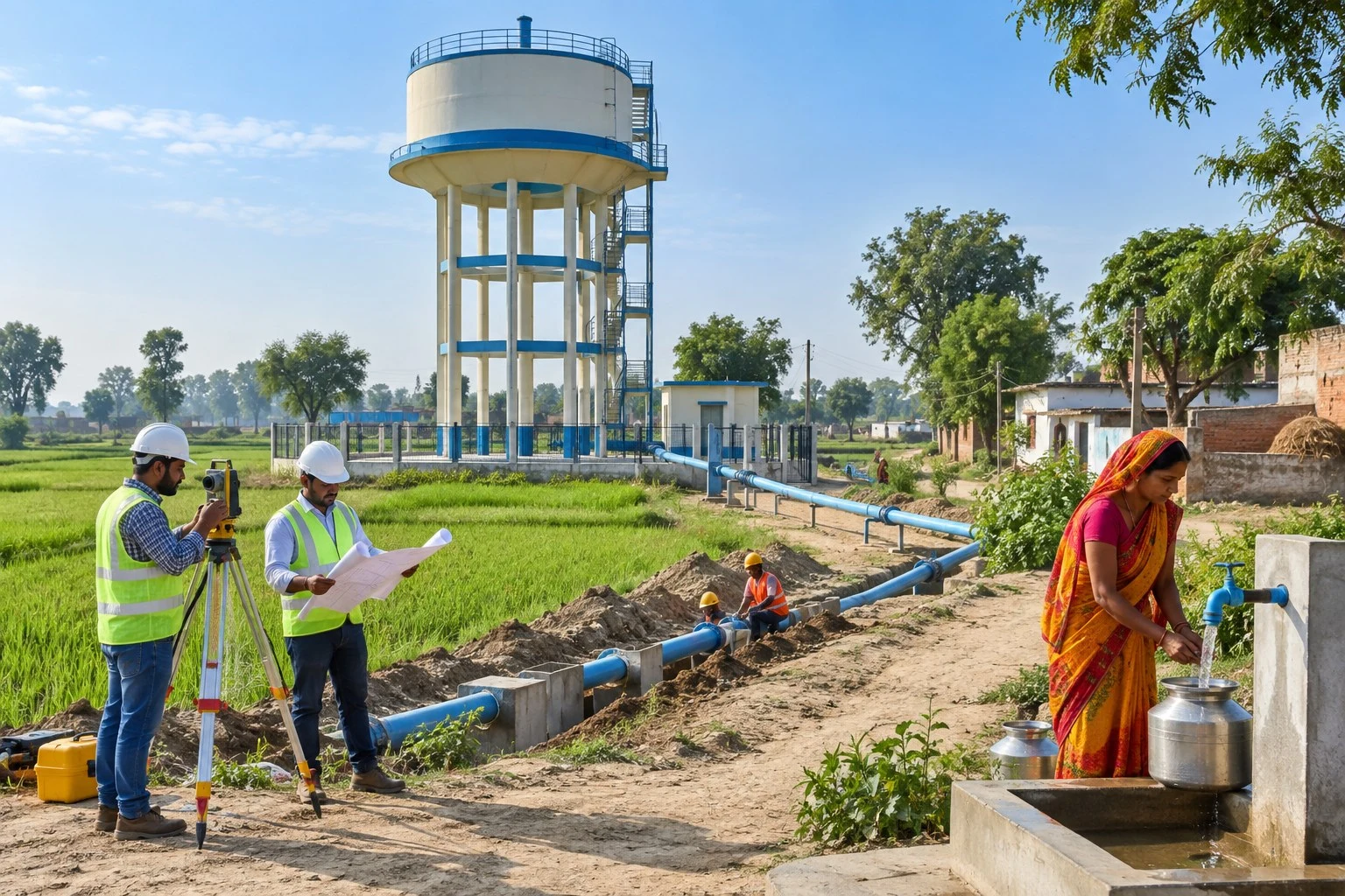 AI conceptual illustration of Jal Jeevan Mission Design and DPR Consultancy in Bijnor