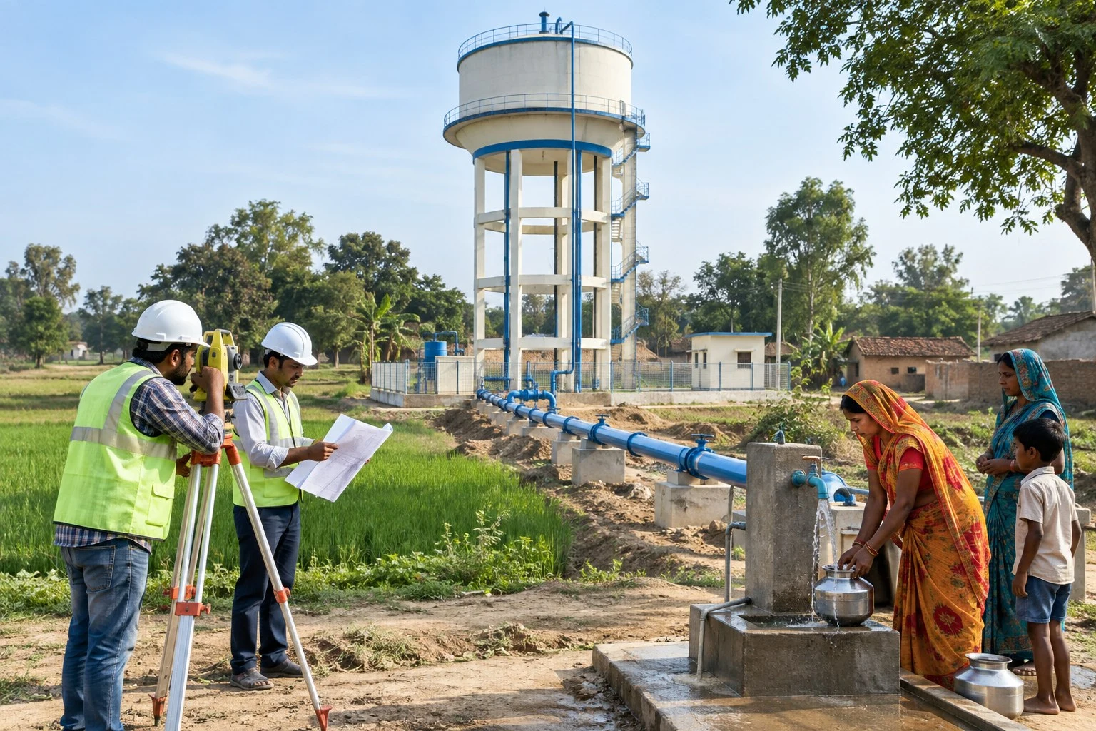 AI conceptual illustration of Jal Jeevan Mission Design and DPR Consultancy in Barabanki