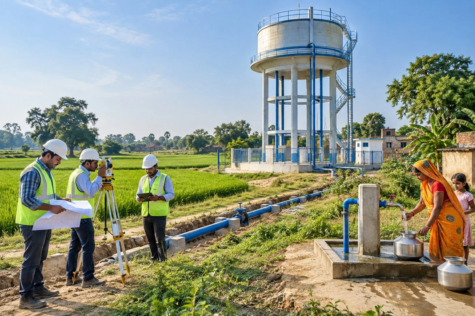 AI conceptual illustration of Jal Jeevan Mission Design and DPR Consultancy in Deoria