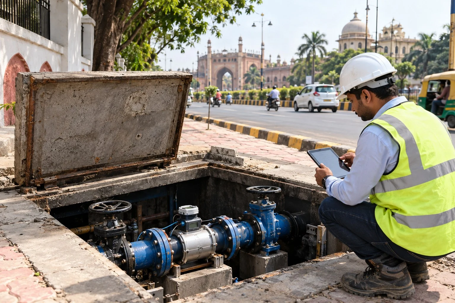 AI conceptual illustration of Non Revenue Water Reduction Design and Strategy in Lucknow