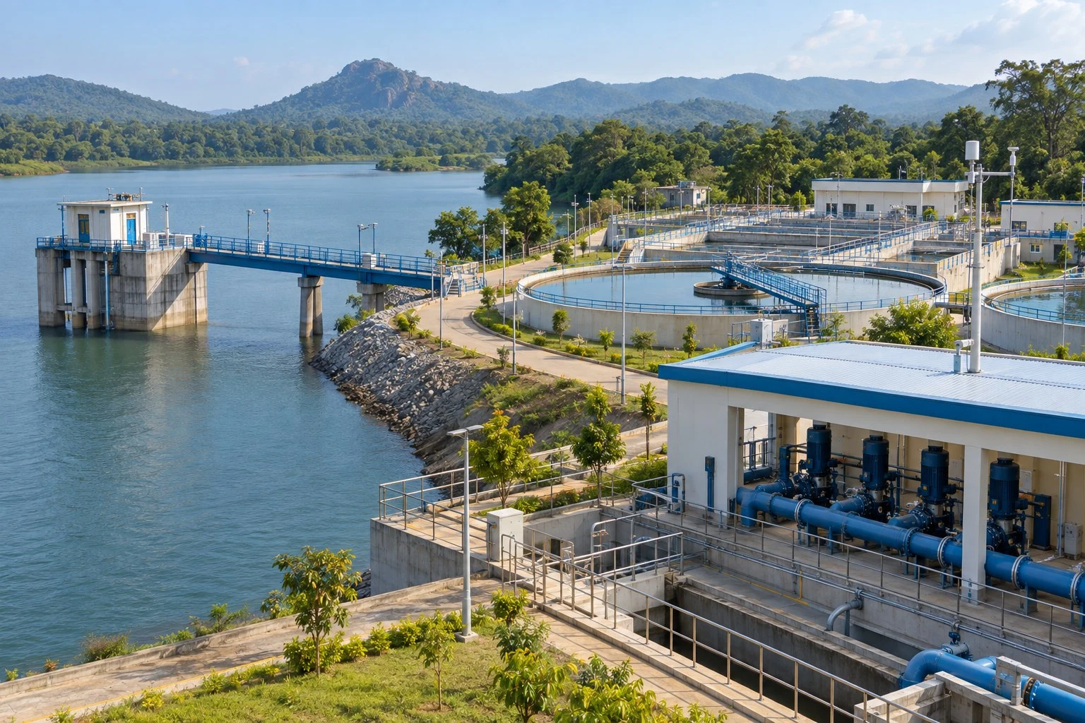 AI conceptual illustration of Water Supply Infrastructure and SCADA in Rourkela