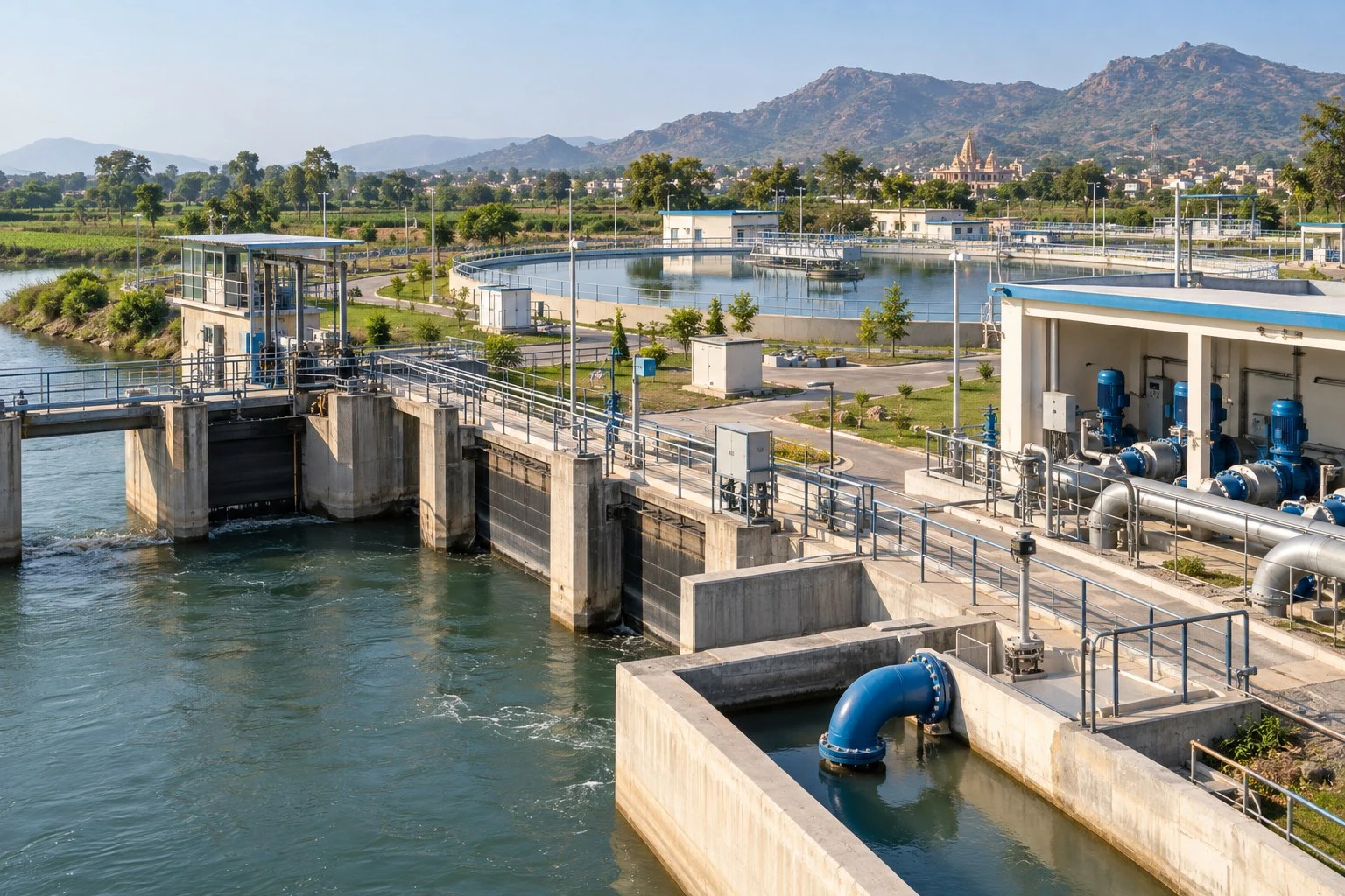 AI conceptual illustration of Water Supply Infrastructure and SCADA in Rahimabad