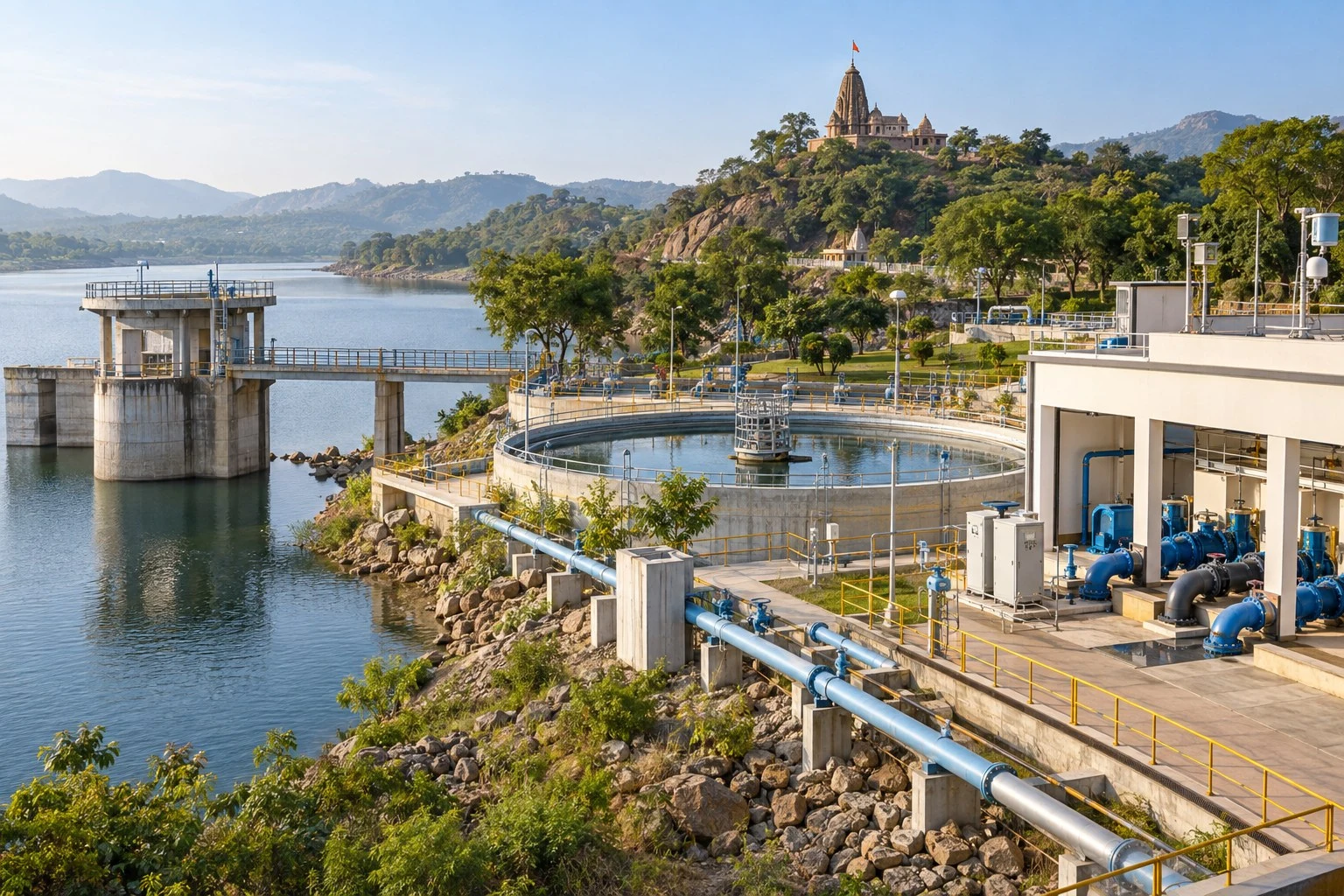AI conceptual illustration of Water Supply Infrastructure and SCADA in Harihar Mahadev