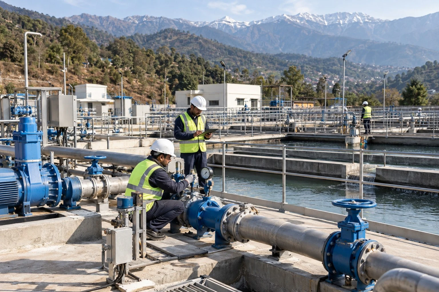 AI conceptual illustration of Water and Wastewater Operations and Maintenance in Udhampur
