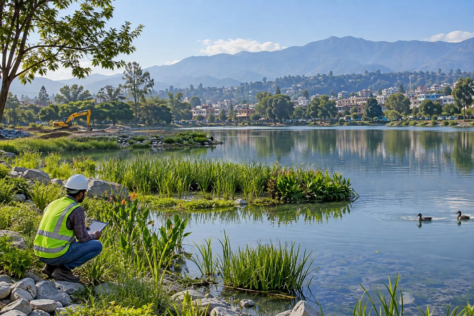 AI conceptual illustration of Lake Rejuvenation in Channi Himmat, Jammu
