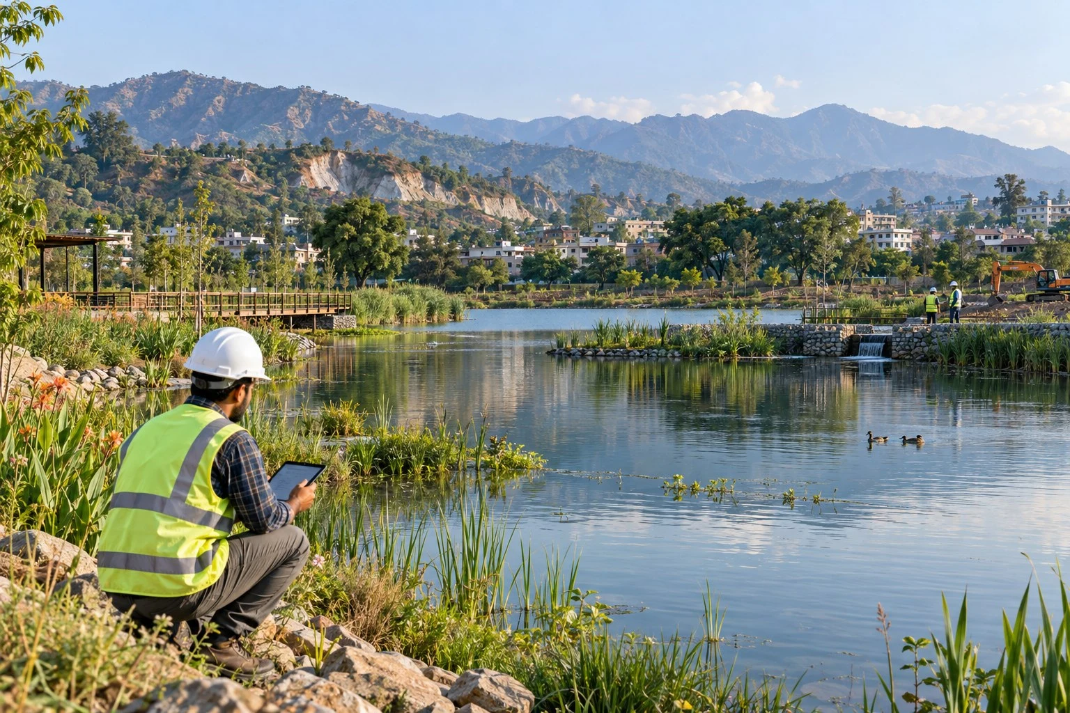 AI conceptual illustration of Lake Rejuvenation in Channi Rama, Jammu