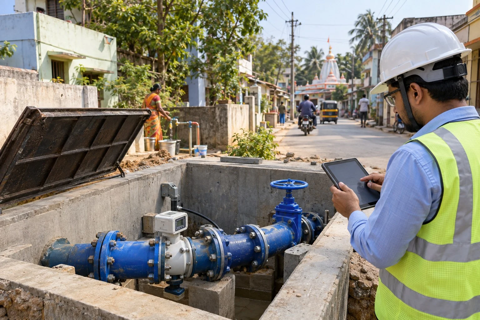 AI conceptual illustration of Non Revenue Water Reduction Design and Strategy in Baripada