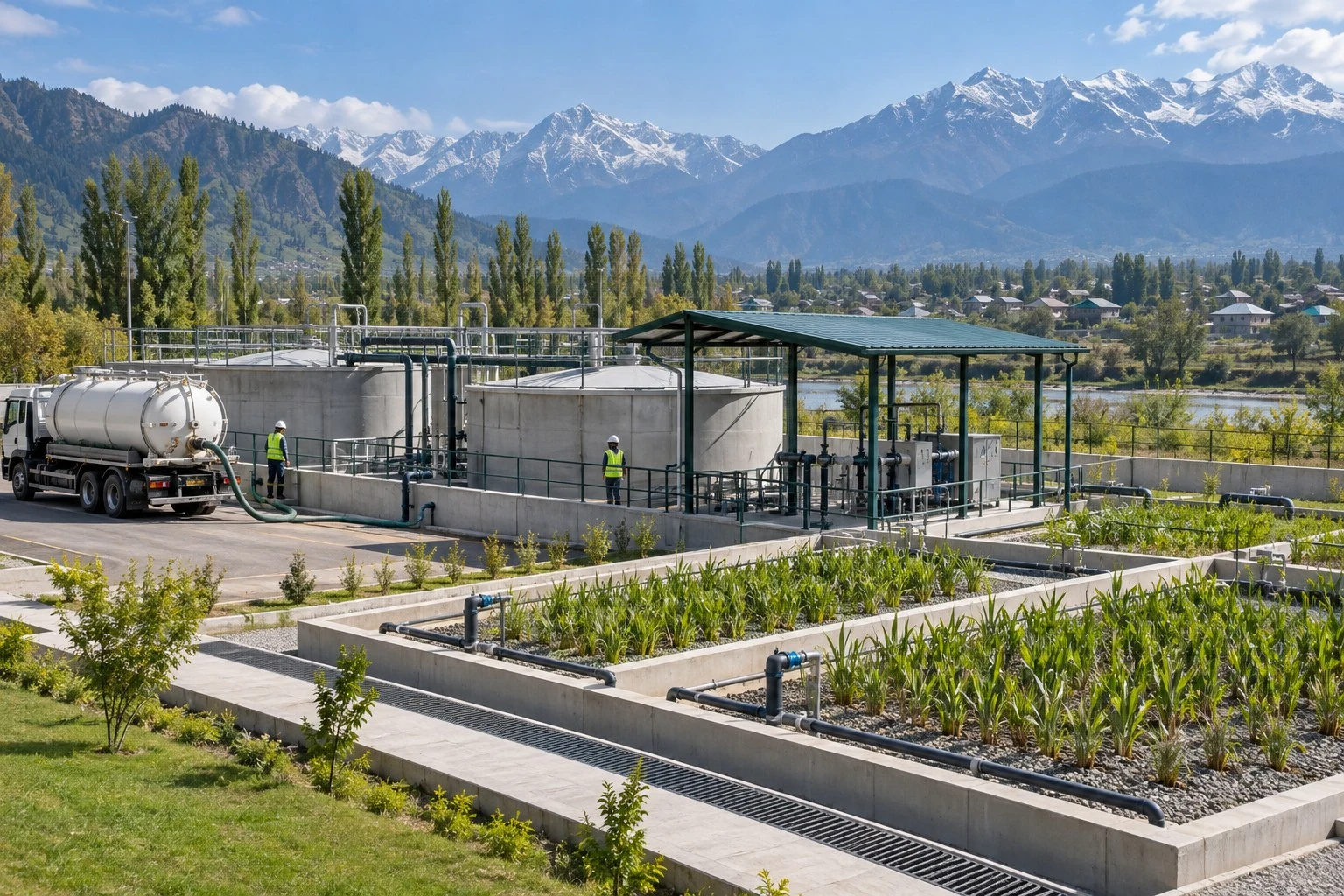 AI conceptual illustration of Faecal Sludge Management in Srinagar