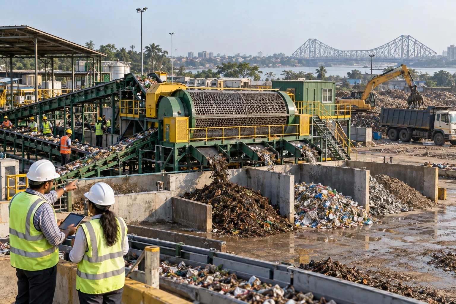 AI conceptual illustration of Legacy Waste Processing & Bioremediation in Howrah