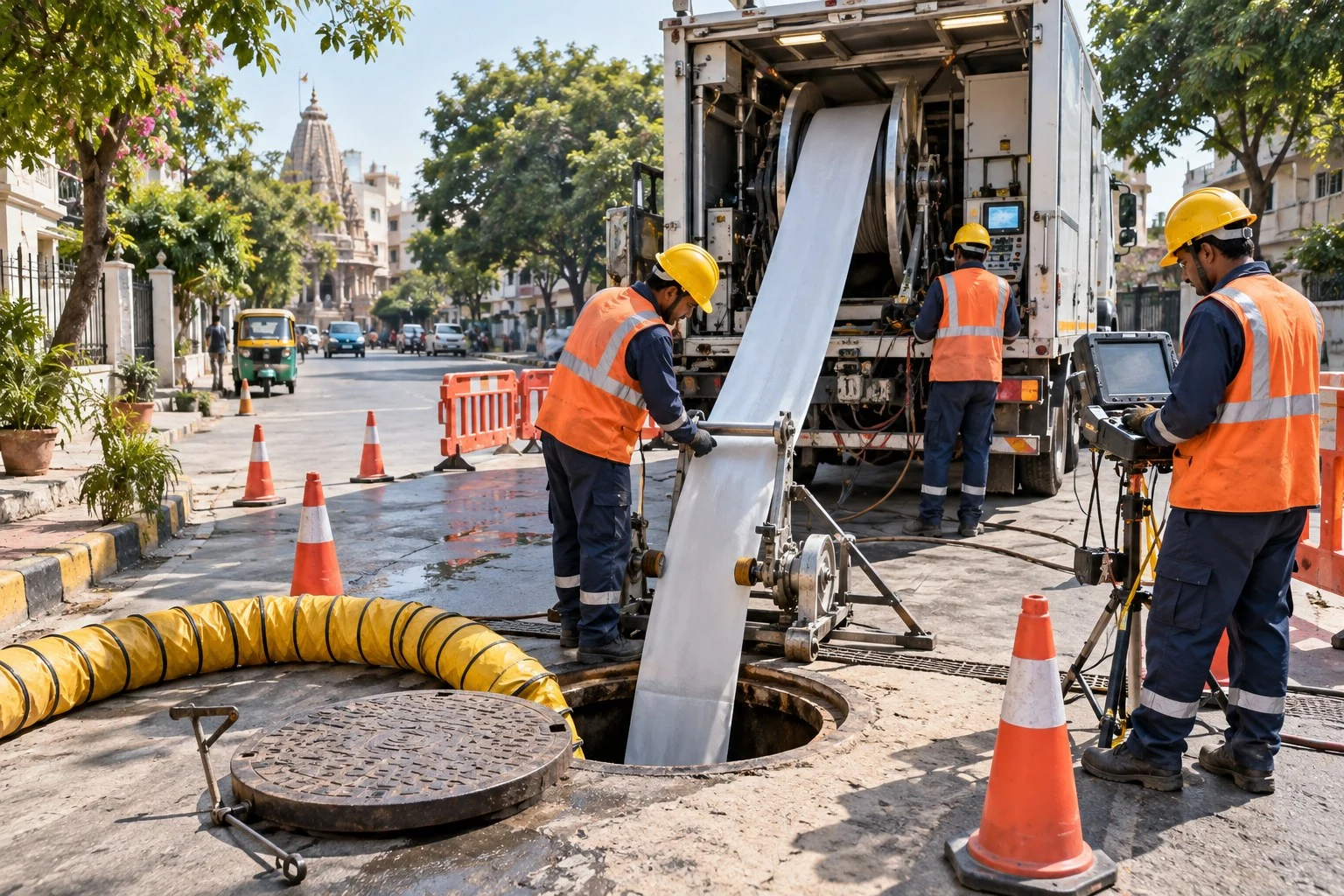 AI conceptual illustration of Sewer Lining with MWSL in Balol Nagar, Ahmedabad