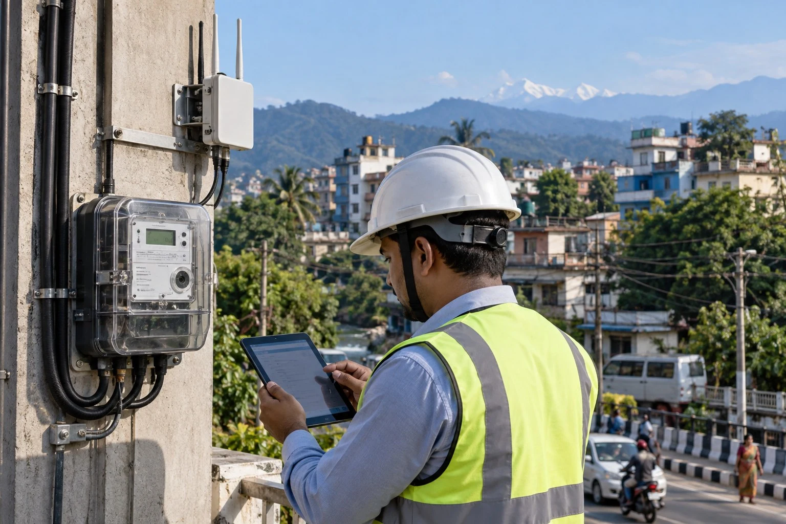 AI conceptual illustration of Advanced Water Metering Infrastructure in Siliguri