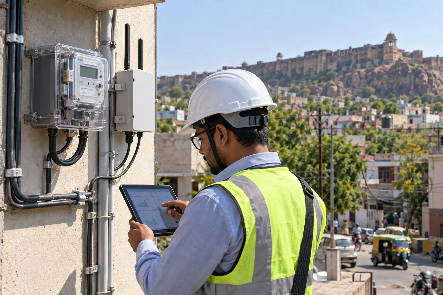 AI conceptual illustration of Advanced Water Metering Infrastructure in Jhansi II