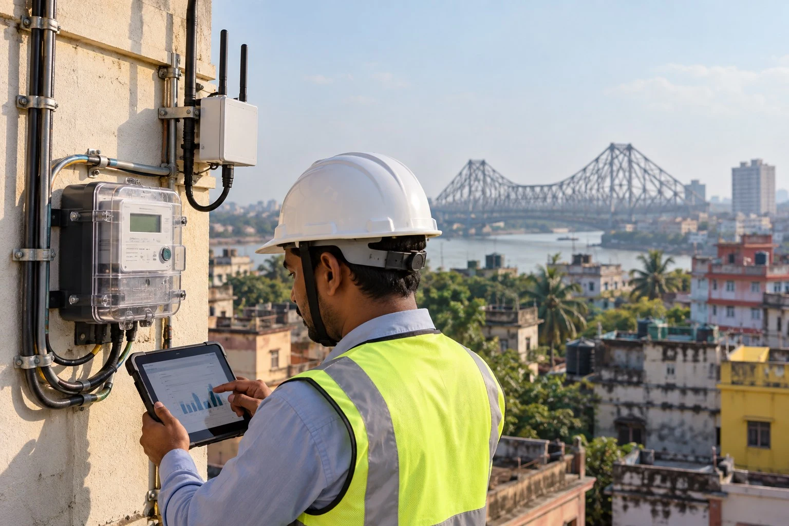 AI conceptual illustration of Advanced Water Metering Infrastructure in Kolkata