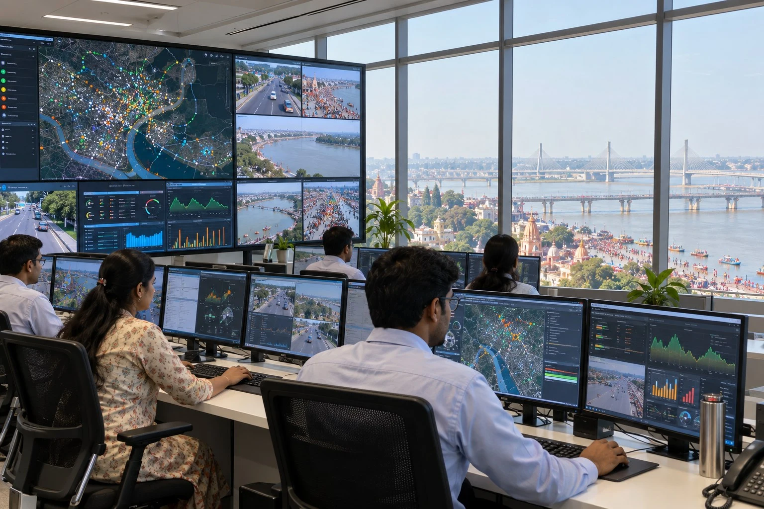 AI conceptual illustration of Smart Water IoT and Data Analytics System in Prayagraj Smart City