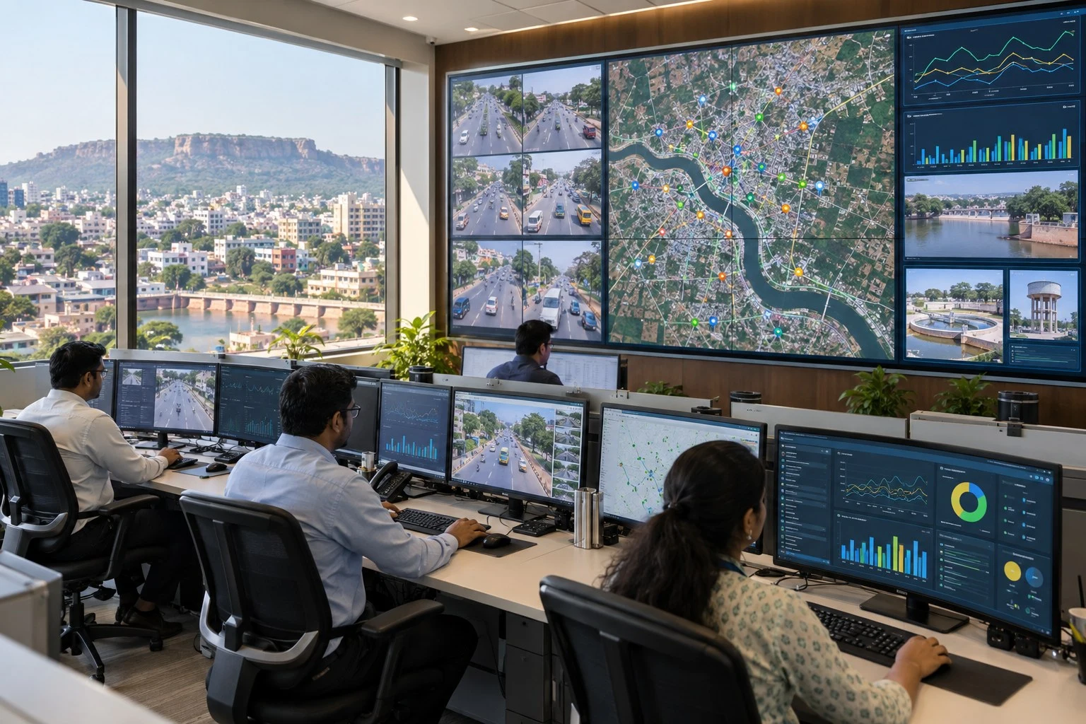 AI conceptual illustration of Smart Water IoT and Data Analytics System in Satna Smart City