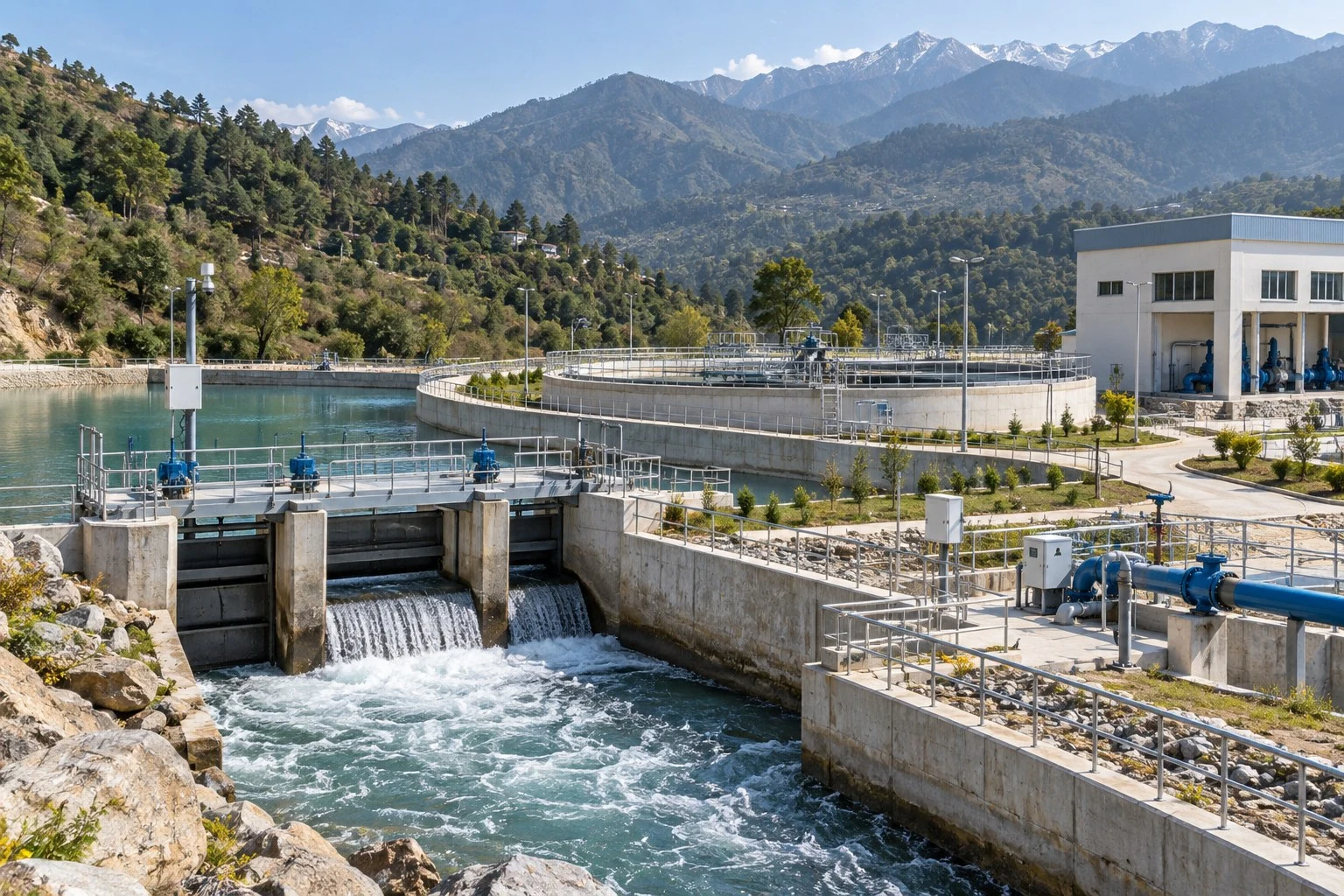 AI conceptual illustration of Water Supply Infrastructure and Treatment Plant in Ser Bala, Udhampur